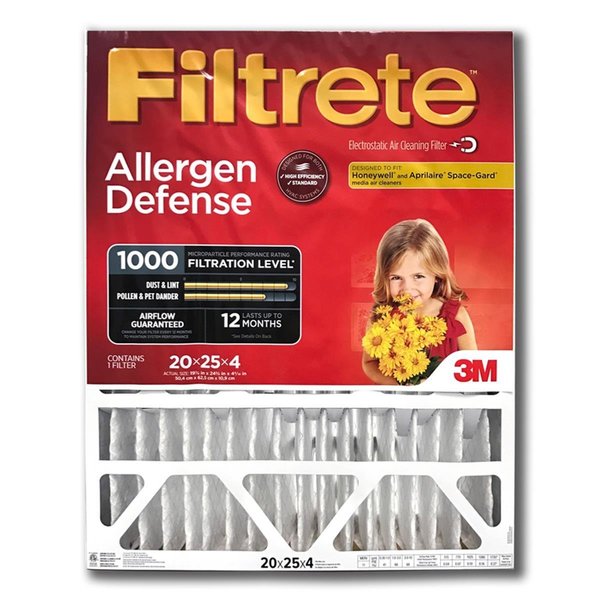 3M Filtrete 16 x 25 x 4 in. Pleated Ultra Allergen Filter - Pack of 4 4792693
